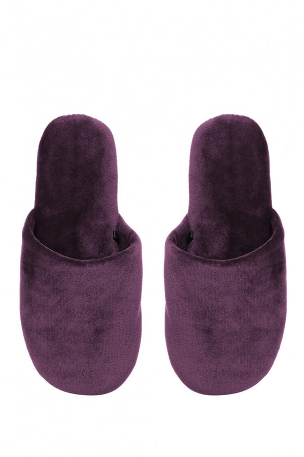 Велюровые тапочки 70 gray/violet