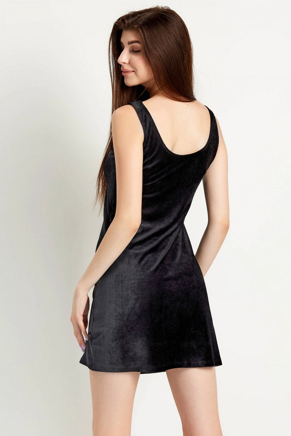 Платье из фактурного велюра 8161-6082 black