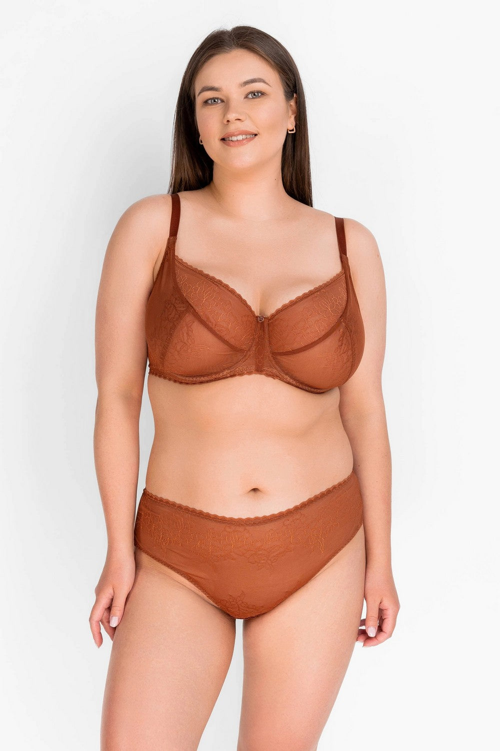 Мягкий бюстгальтер из микросетки 8164-055 cinnamon