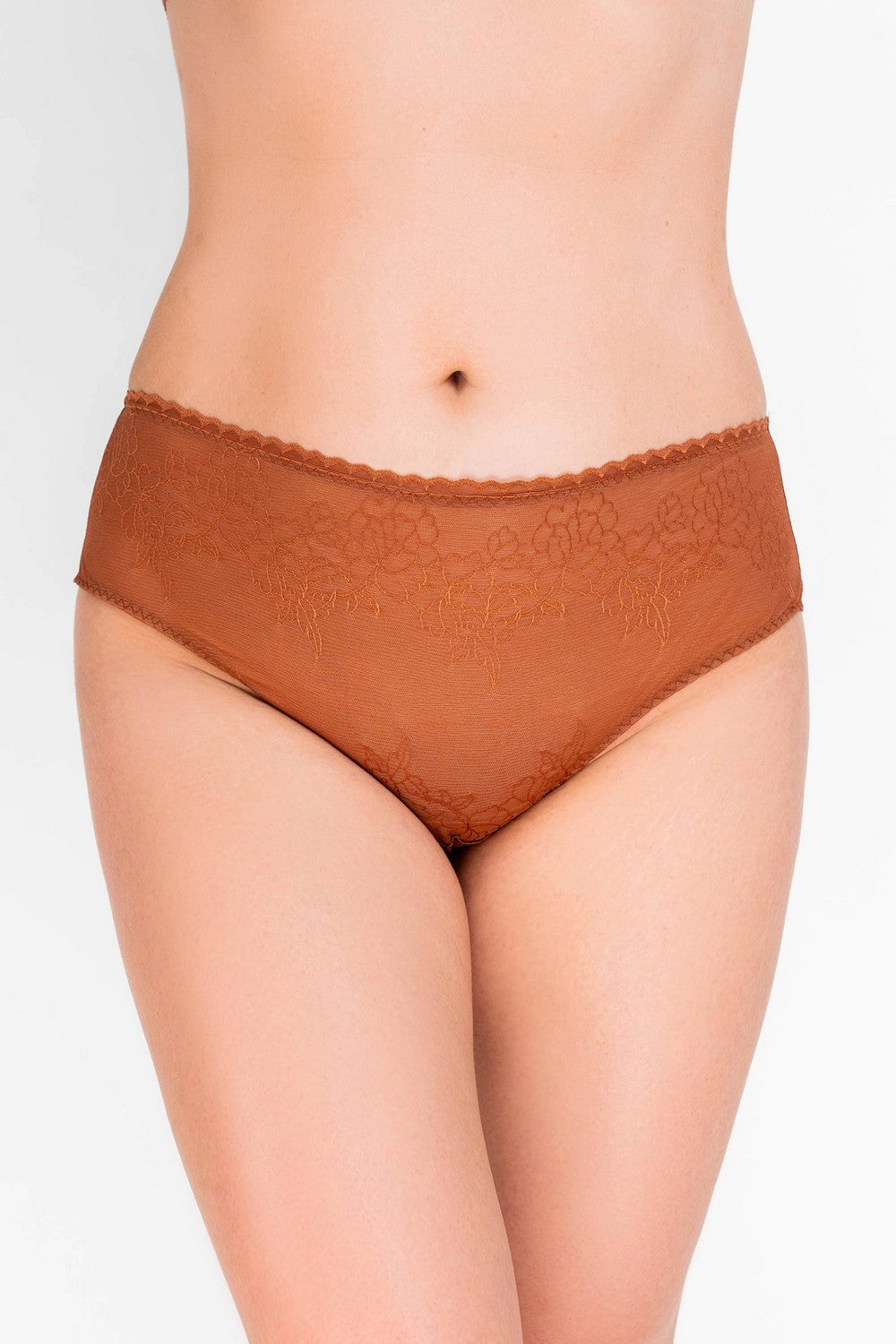 Трусики бразилиана из микросетки 8164-24-1 cinnamon