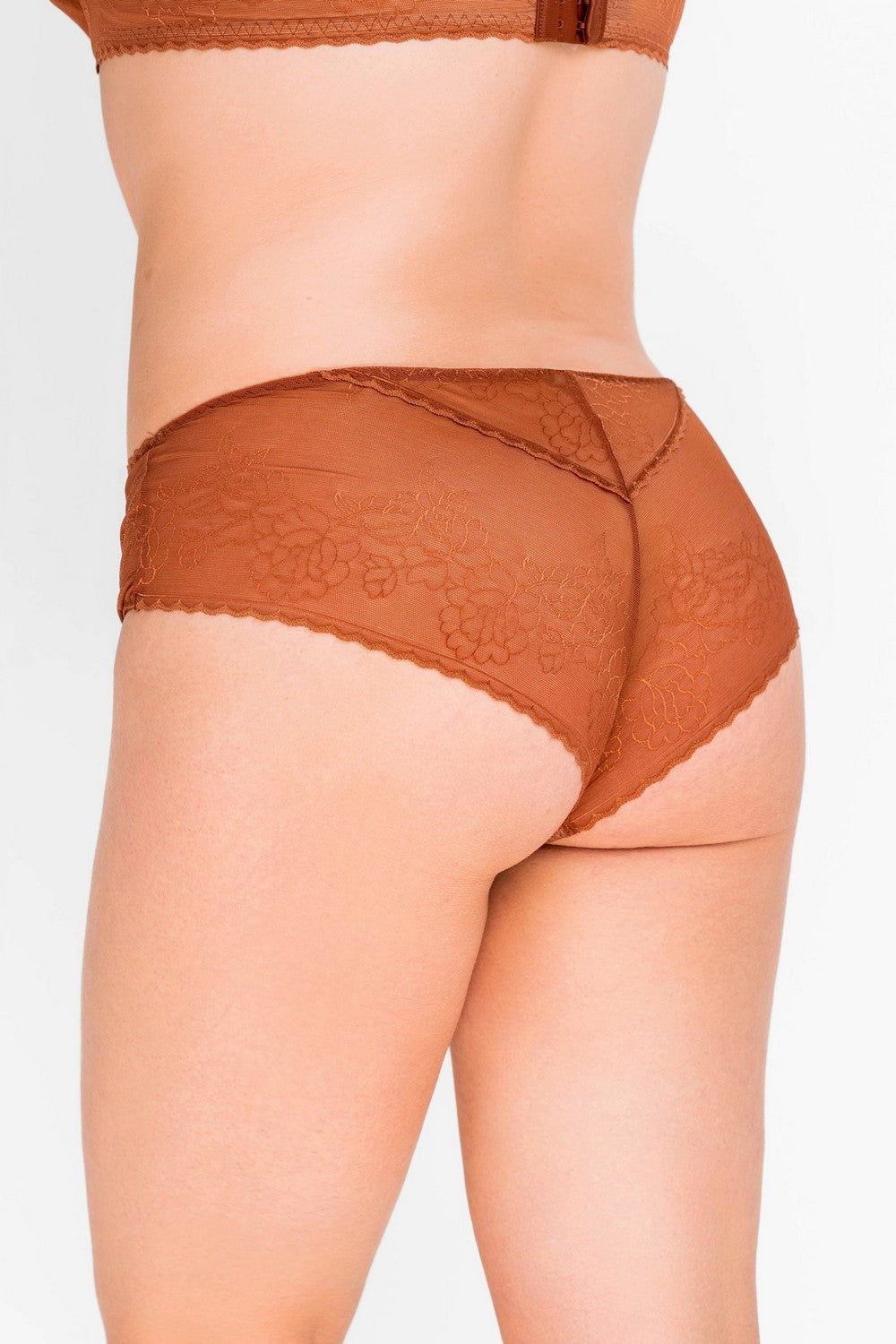 Трусики бразилиана из микросетки 8164-24-1 cinnamon