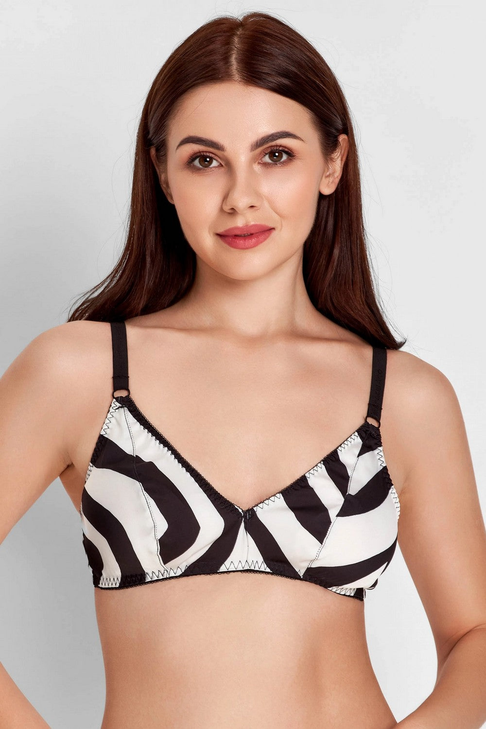 Шелковый бралет с принтом 8166-050 521-1 black/white