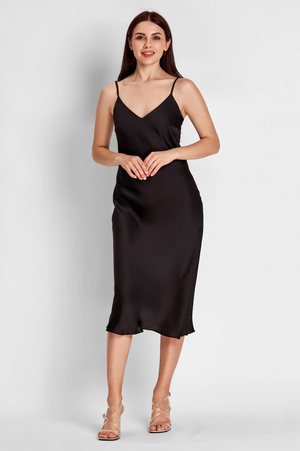 Шелковое платье-слип 8166-6054-1 black