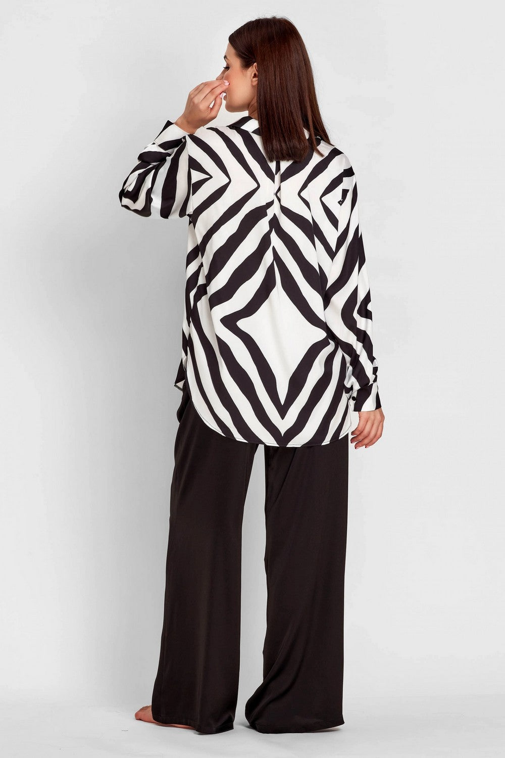 Сатиновый комплект с принтом 8166-6213-7 black/white