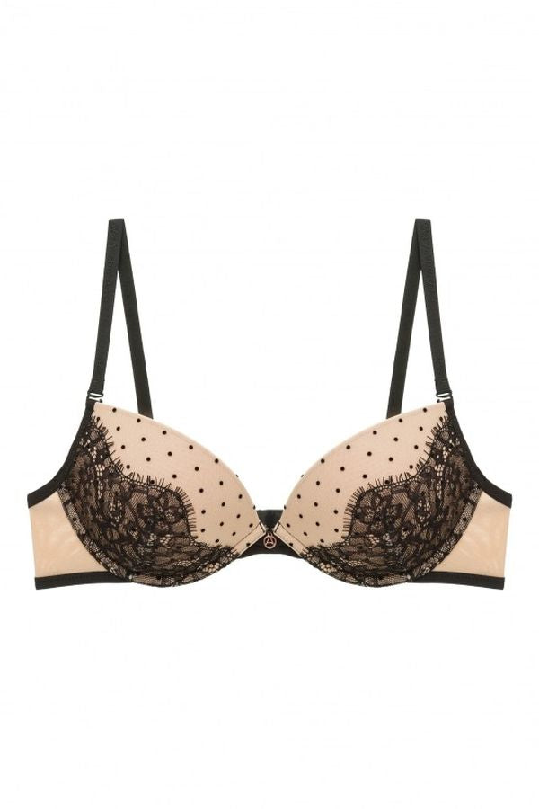 Бюстгальтер push-up в горошек 8167-010 beige