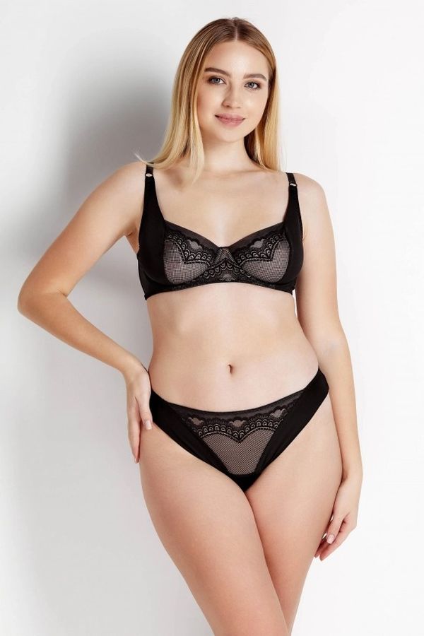 Бюстгальтер из микрофибры и кружева 8174-057 black