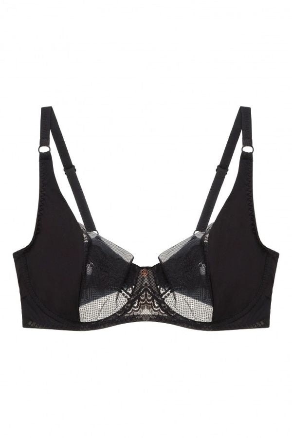 Бюстгальтер из микрофибры и кружева 8174-057 black