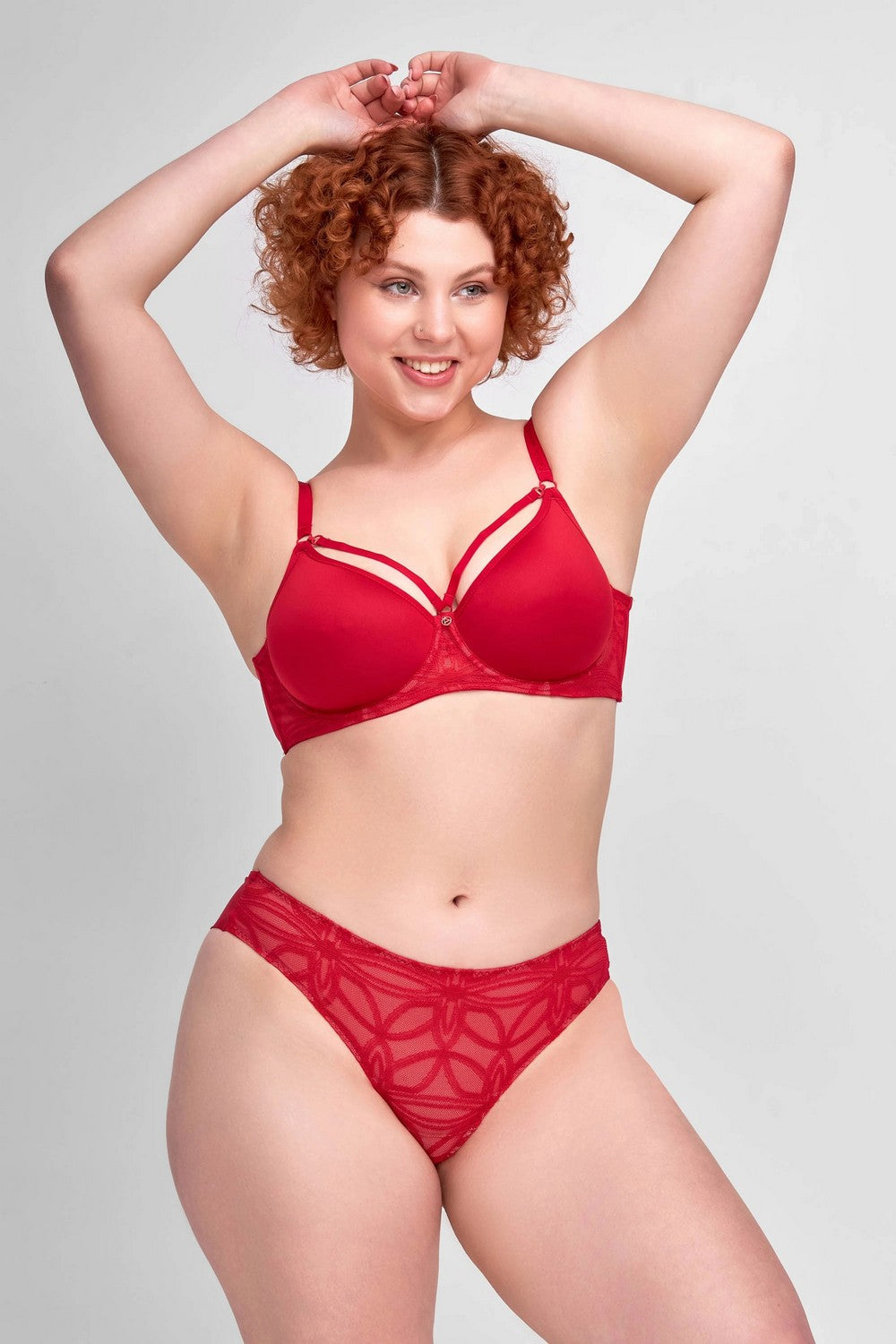 Трусики бразилиана из кружева 8175-22 raspberry