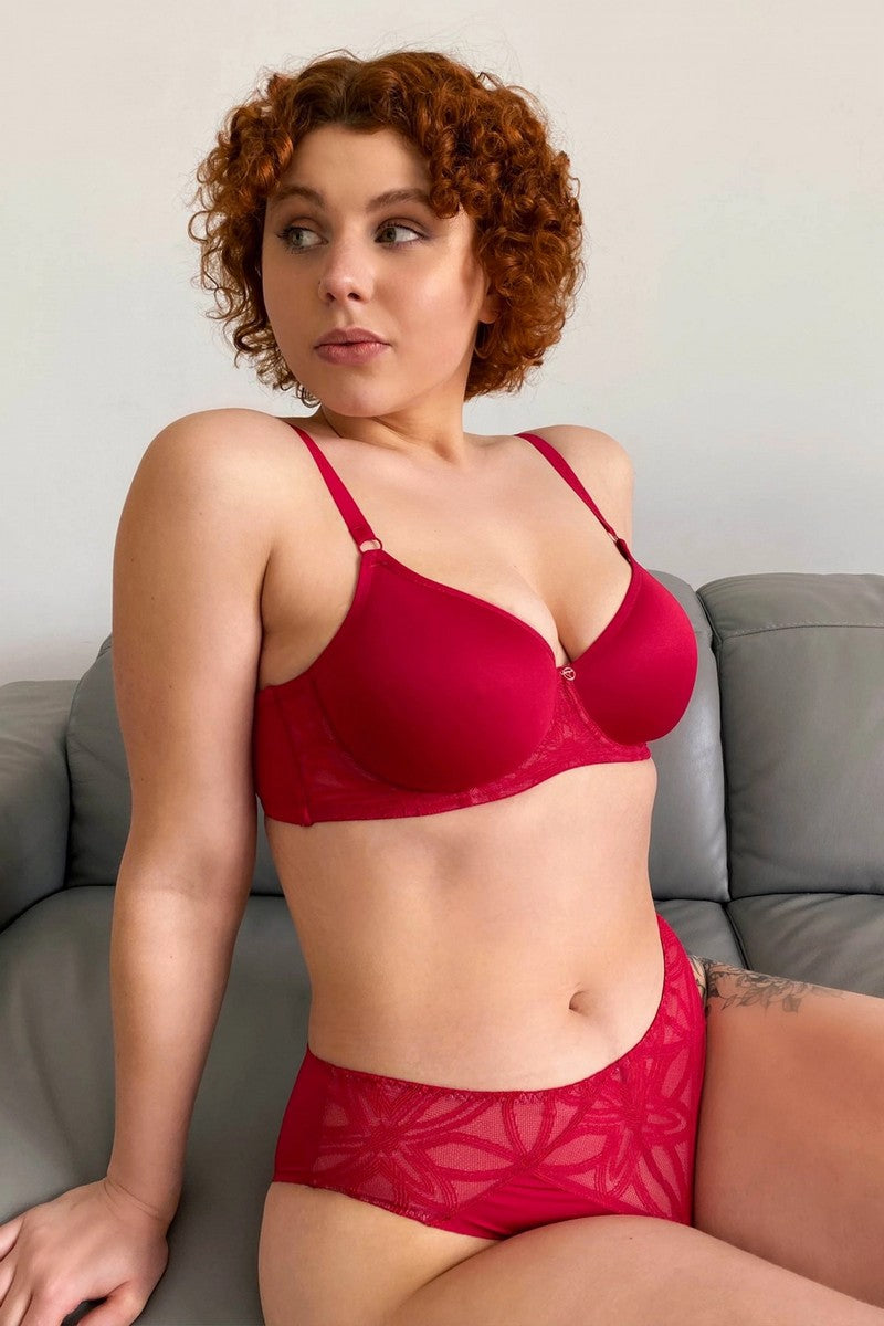 Трусики слип с кружевом 8175-34 raspberry