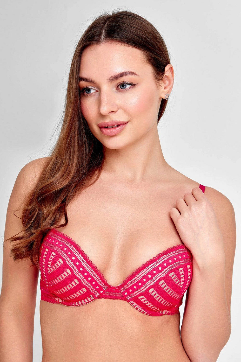Кружевной бюстгальтер push-up 8176-010 fuchsia