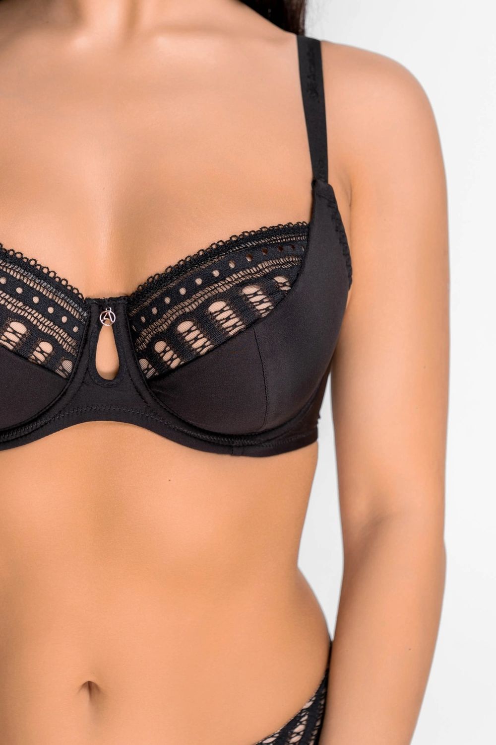 Бюстгальтер из кружева и микрофибры 8176-059 black