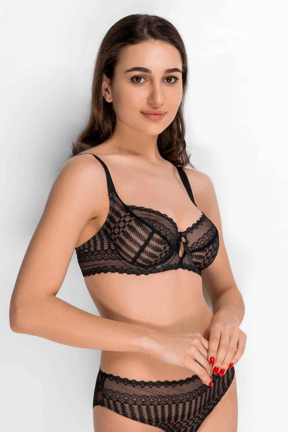 Мягкий бюстгальтер из кружева 8177-055 black