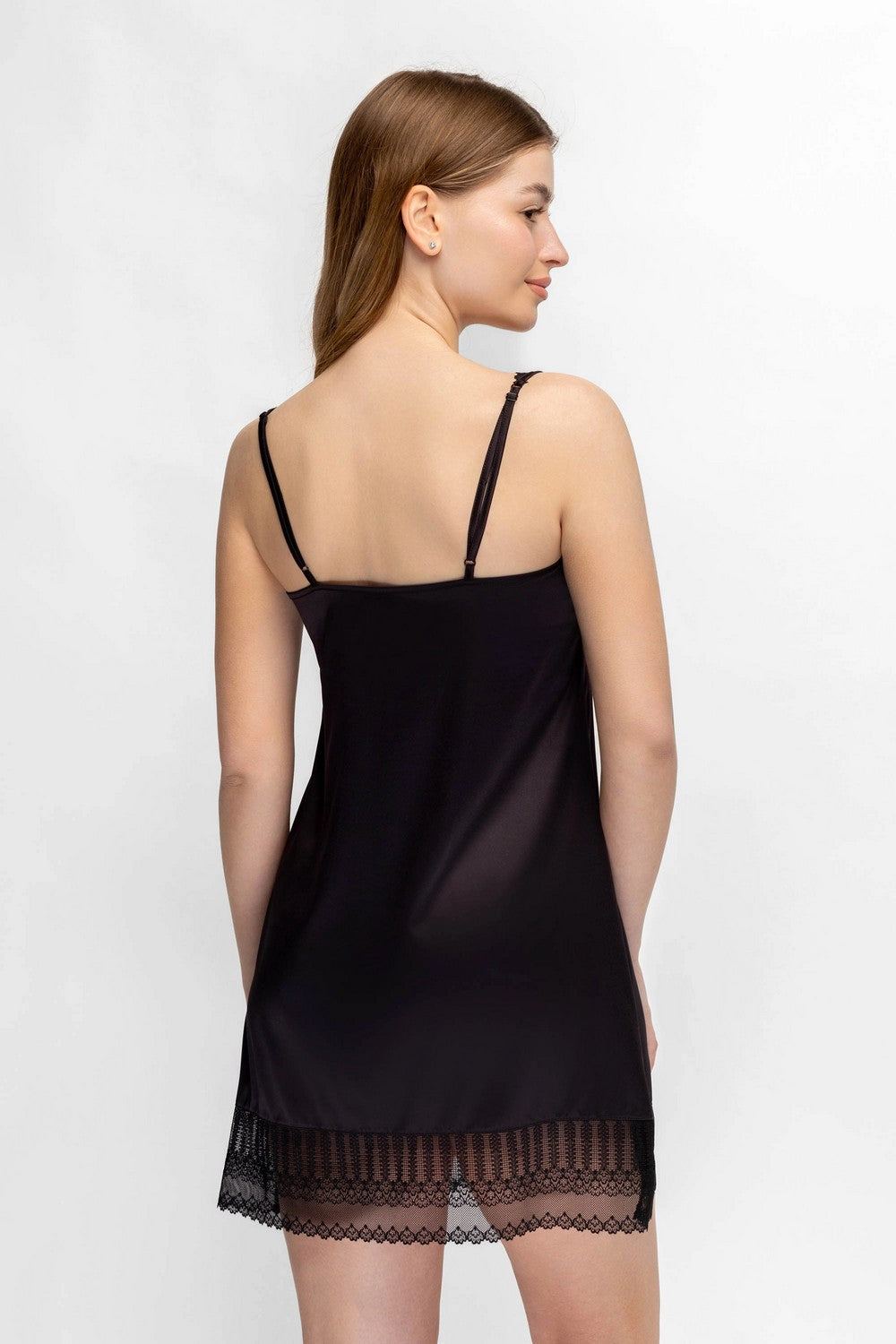 Нічна сорочка з мереживним ліфом 8177-6090 black