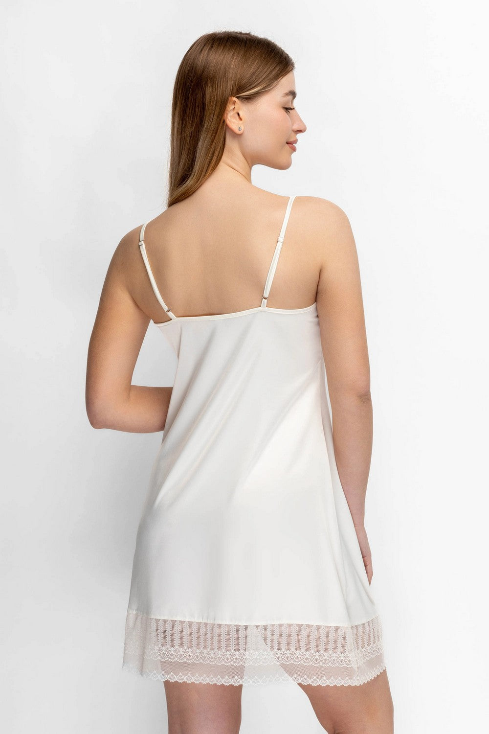 Нічна сорочка з мереживним ліфом 8177-6090 champagne