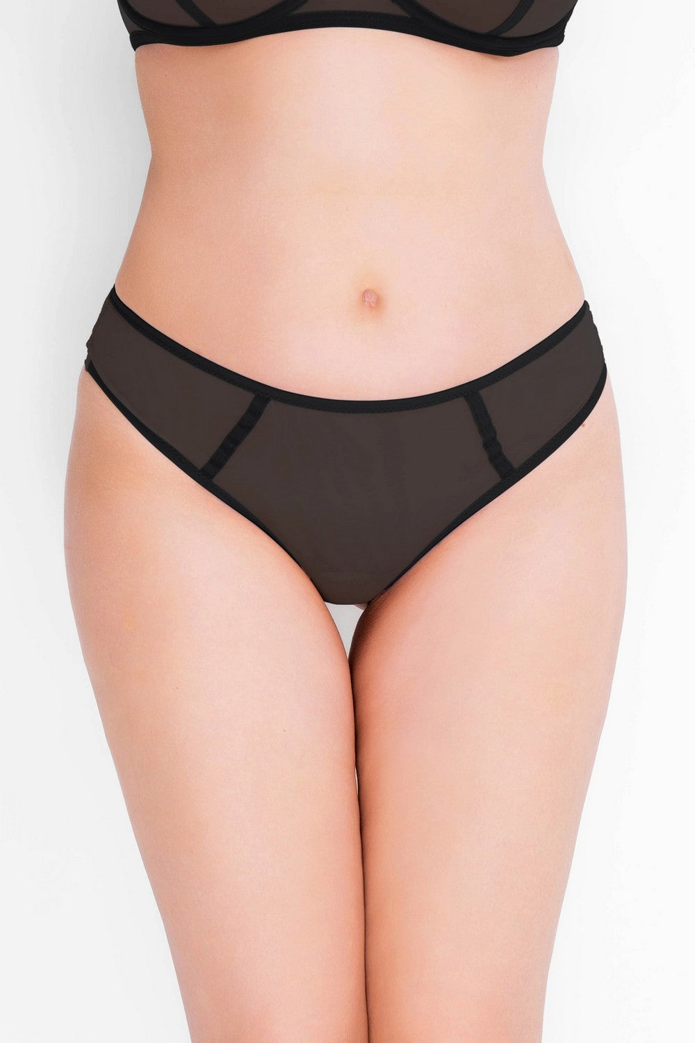 Трусики бразилиана из микросетки 8180-24 black