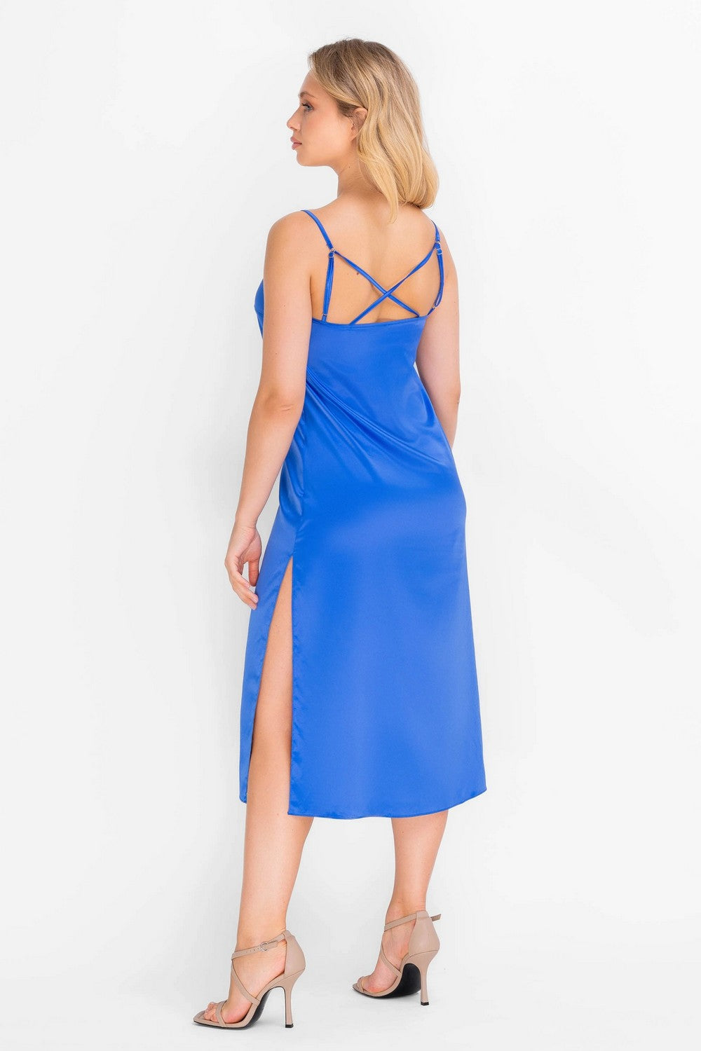 Ночная сорочка с разрезами 8180-6046 bright blue