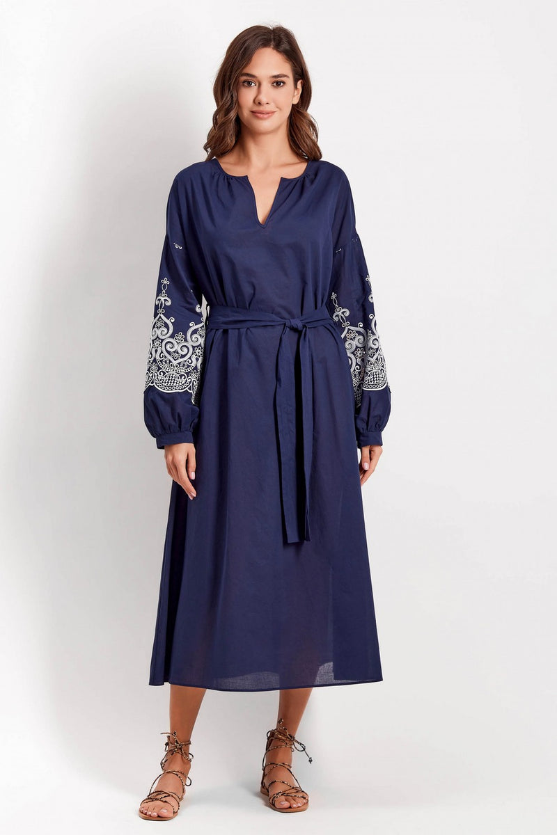 Платье-туника с поясом 921-706 dark blue