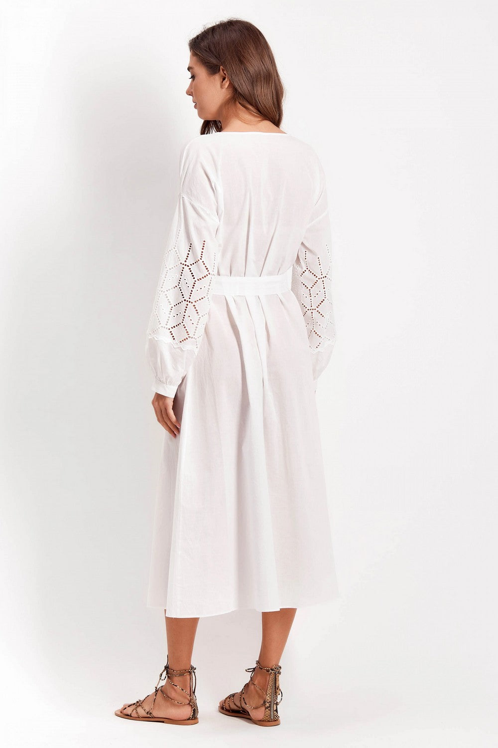 Пляжная туника с поясом 921-716 white