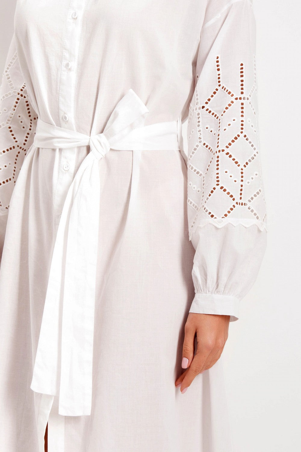 Пляжная туника с поясом 921-716 white