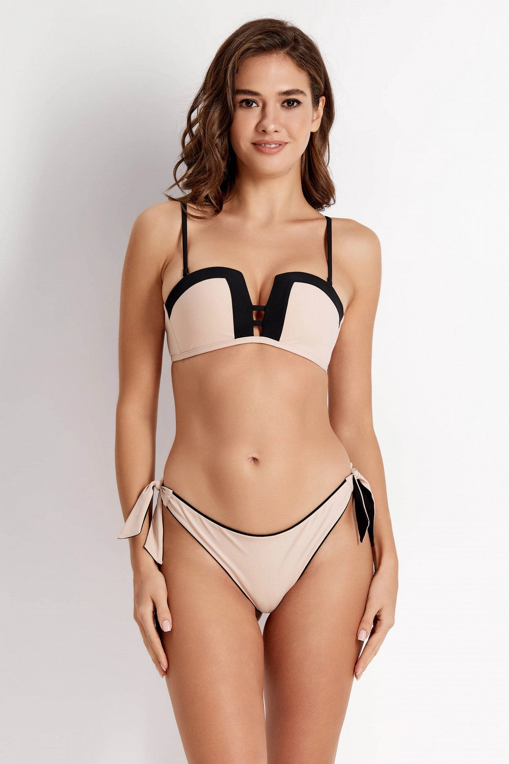 Купальник бандо с двусторонними плавками 941-015/941-223 beige