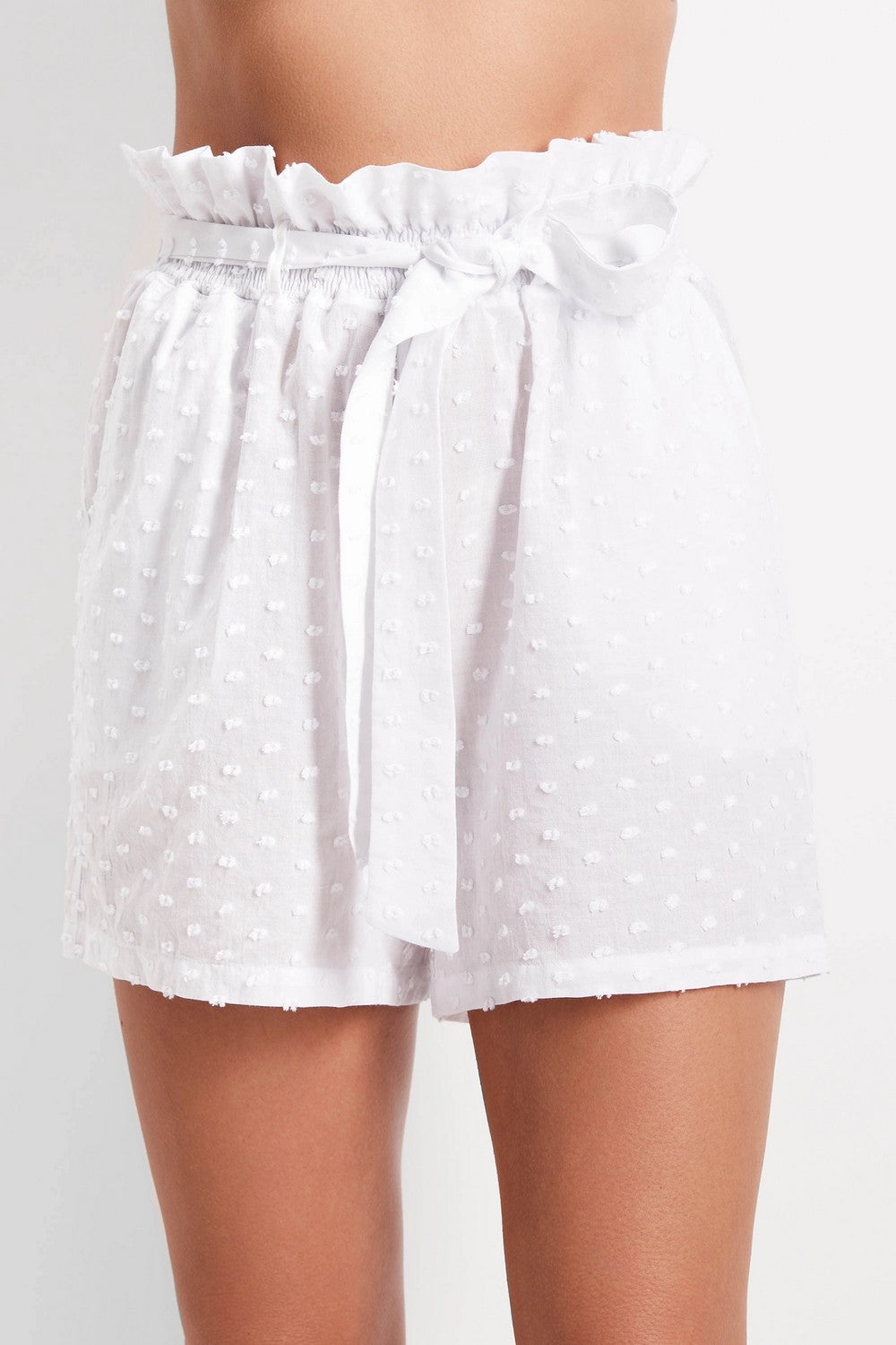 Фактурные шорты с поясом 943-760 white