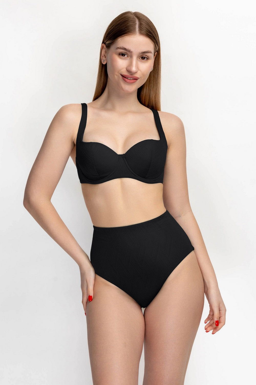 Купальник с высокими плавками 944-013/944-235 black