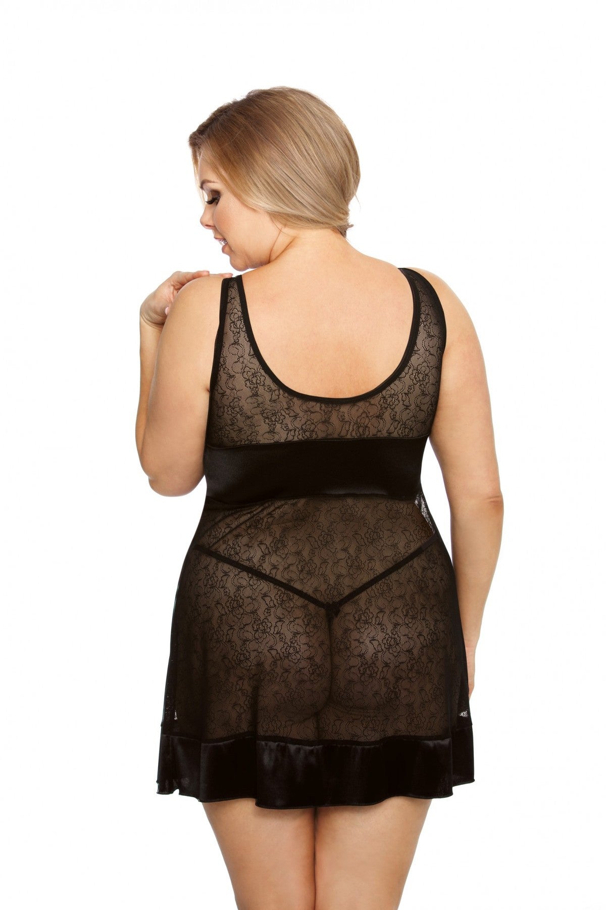 Эротическая сорочка с атласными вставками Elysia