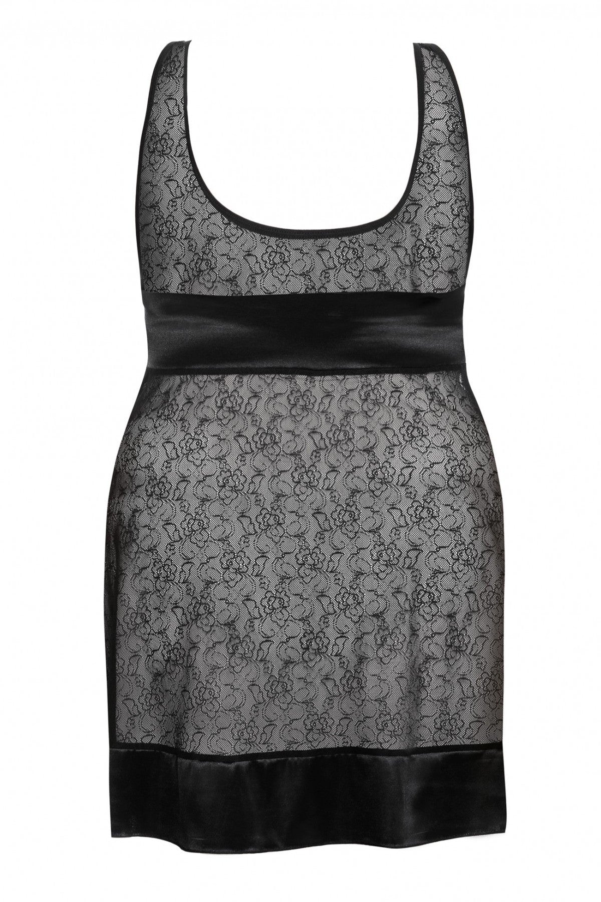 Эротическая сорочка с атласными вставками Elysia