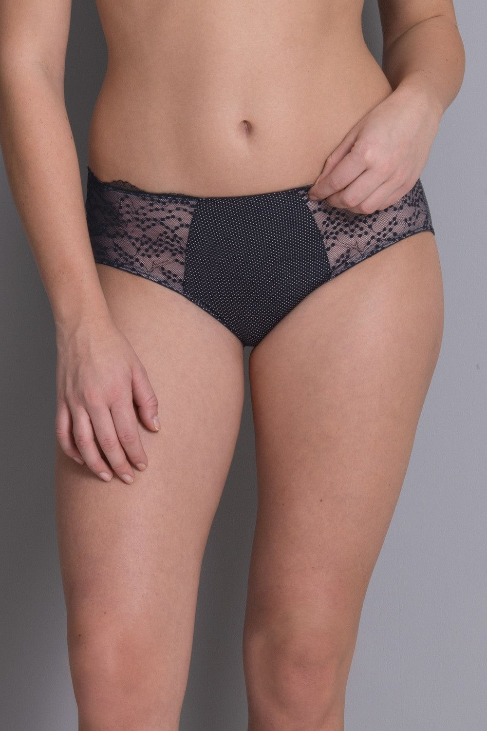 Трусики слип в горошек 1382 Orely black