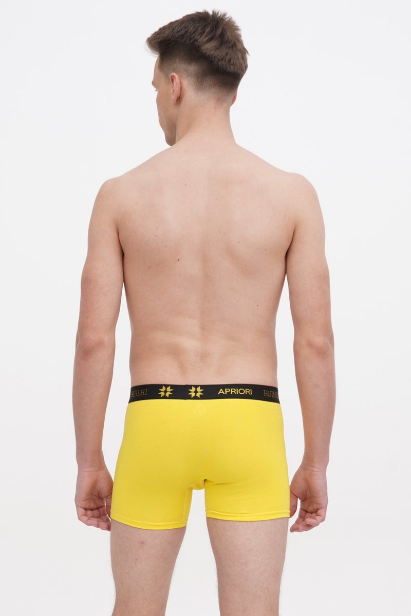 Мужские трусы шорты Вільні AV-0002 (3 шт.) yellow/jeans/black