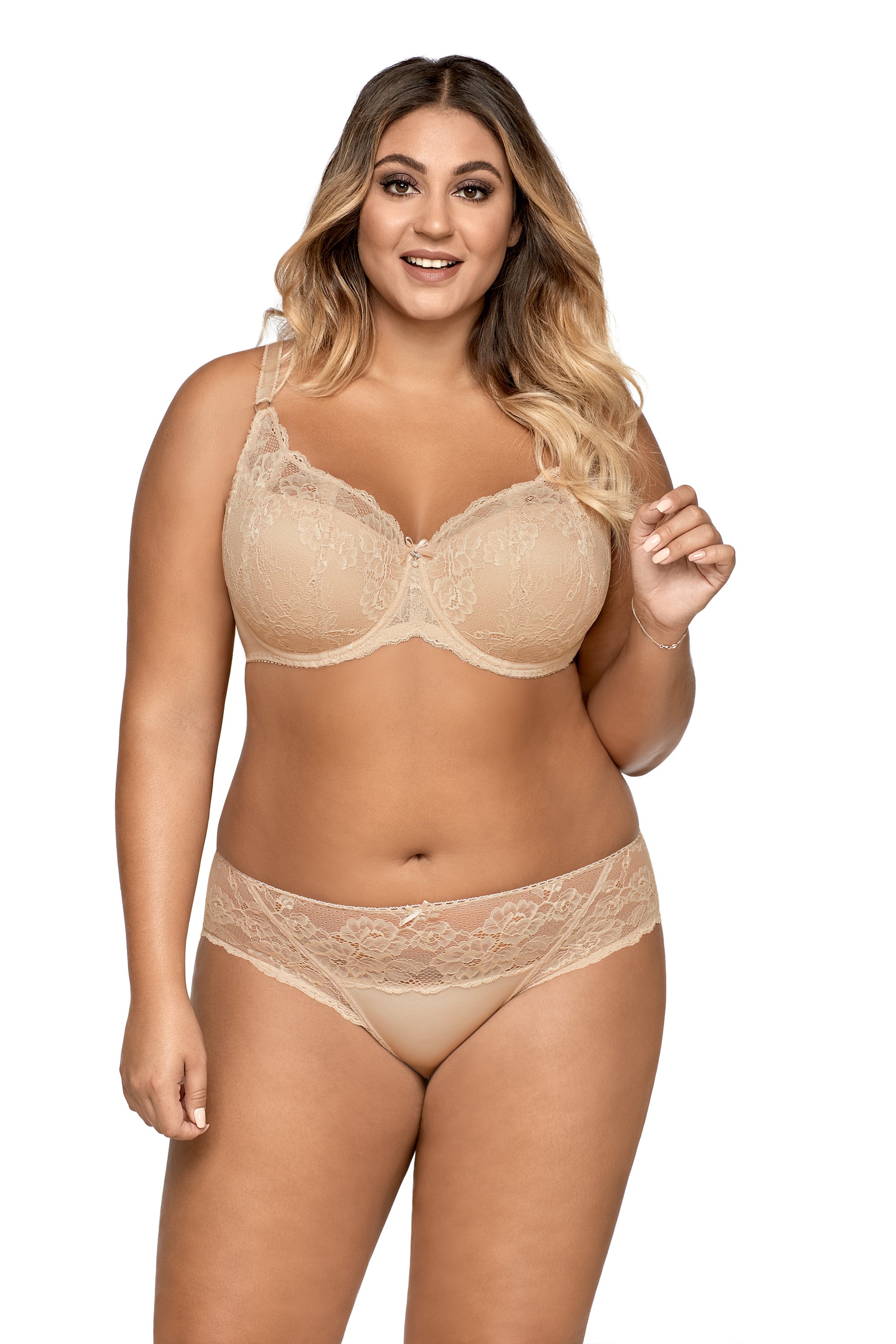 Трусики слип с кружевом 1559 Madison beige