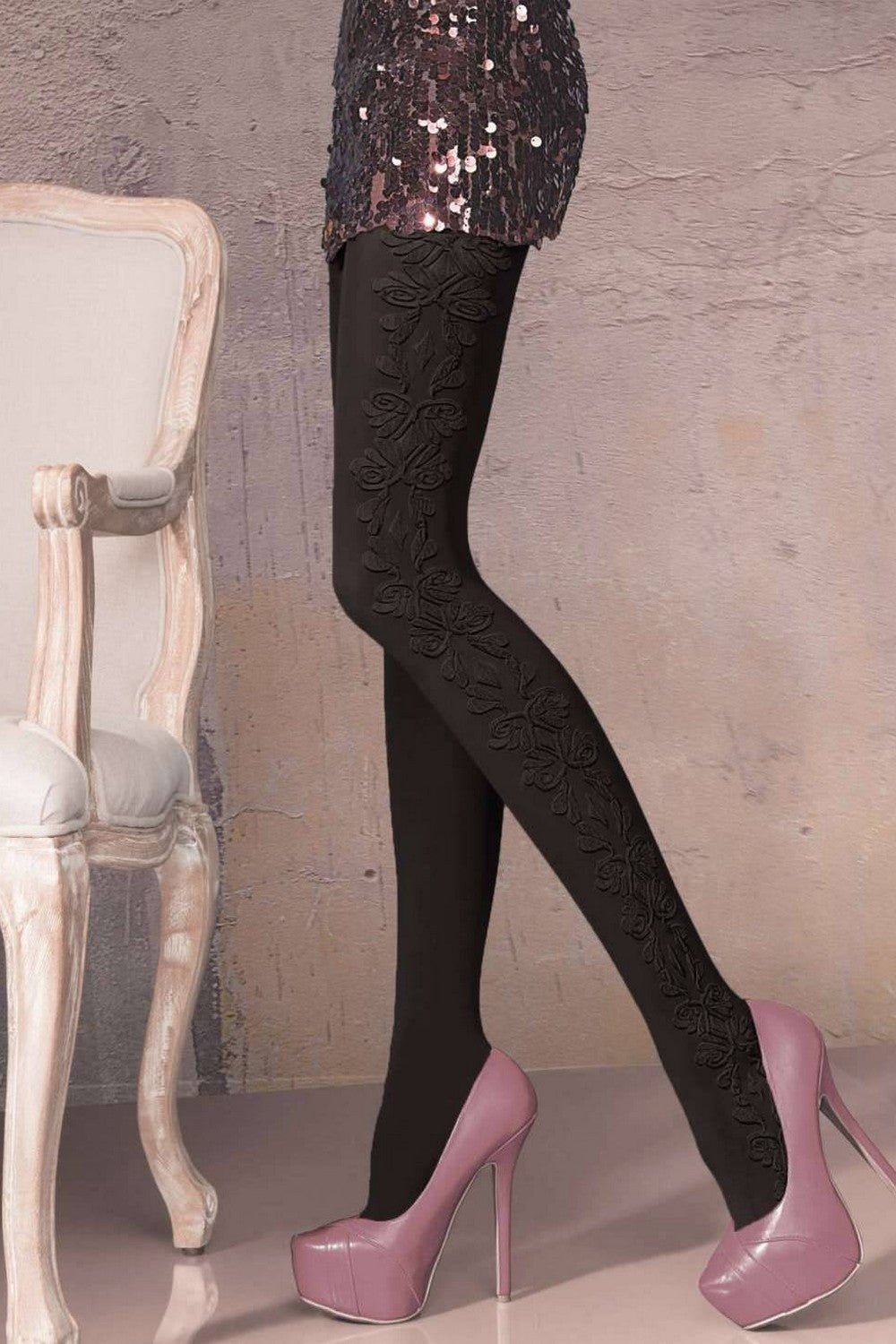 Матовые колготки с вертикальным узором Ulissa (60d)