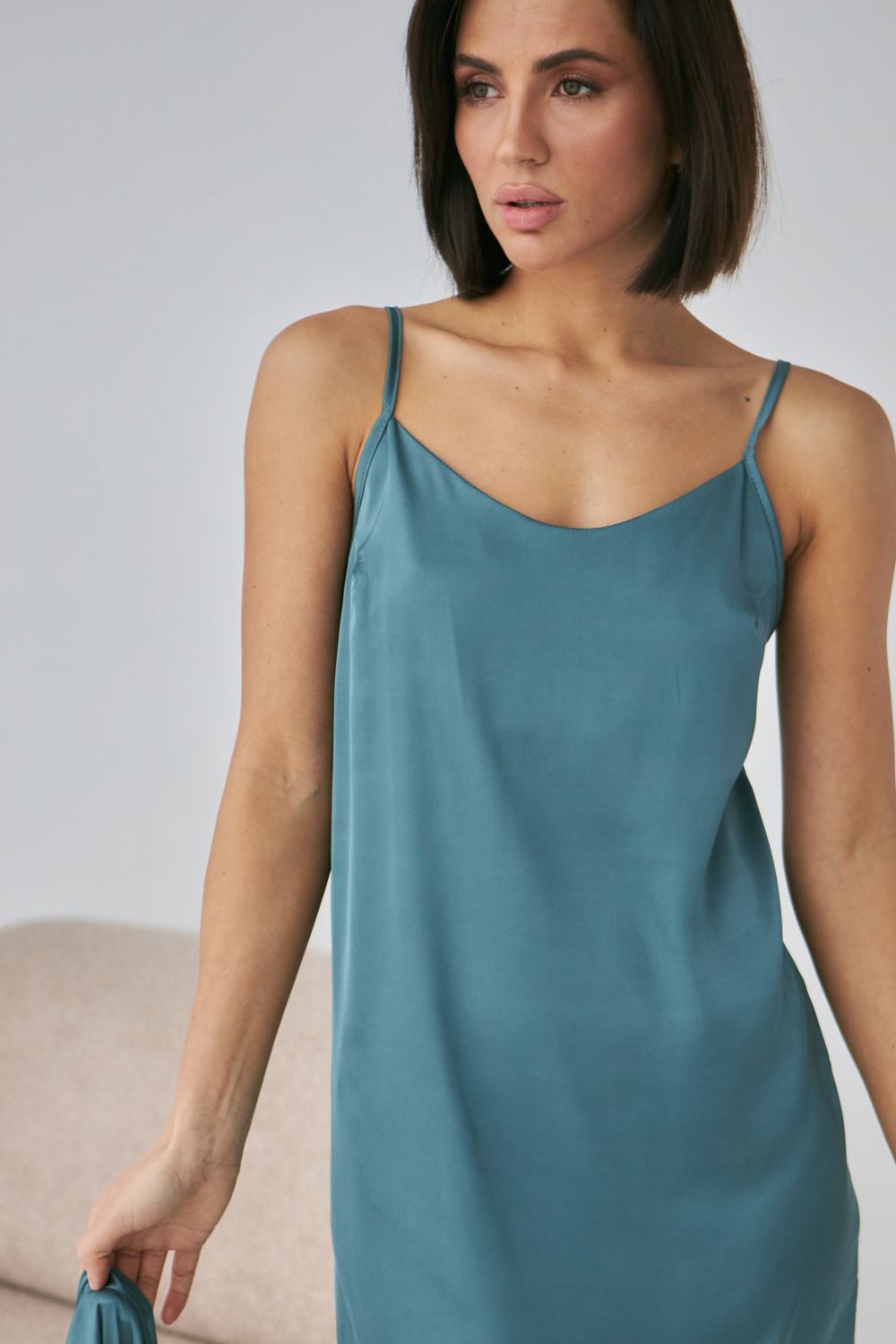 Шелковая ночная сорочка 0167 sea wave