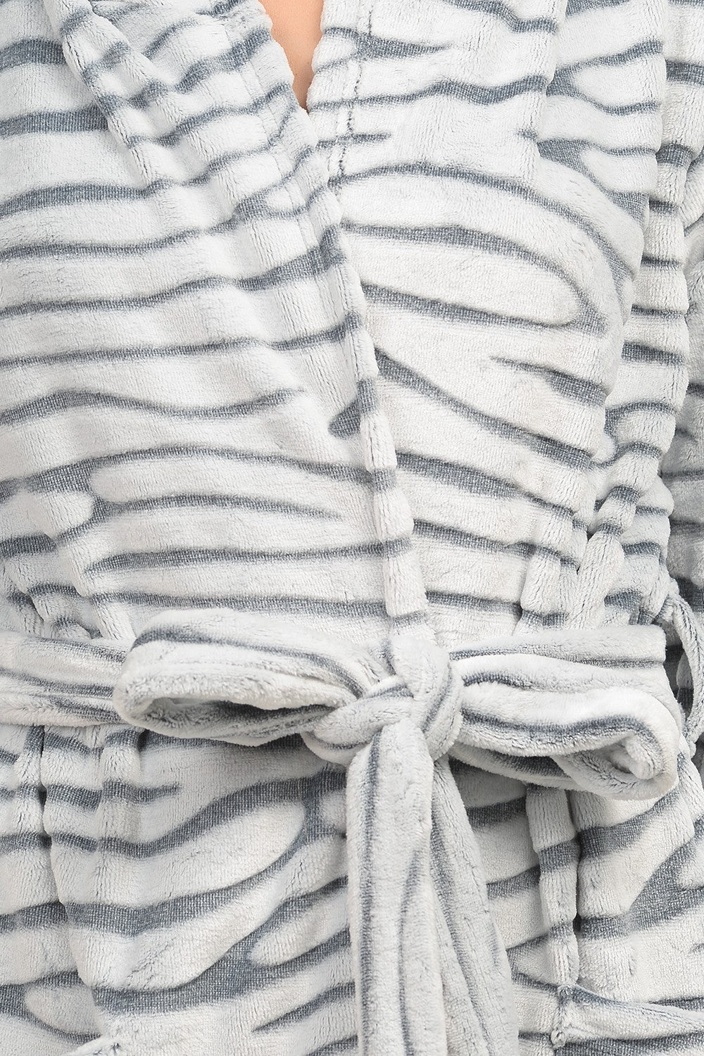 Теплый халат из велсофта 0227 gray chinchilla