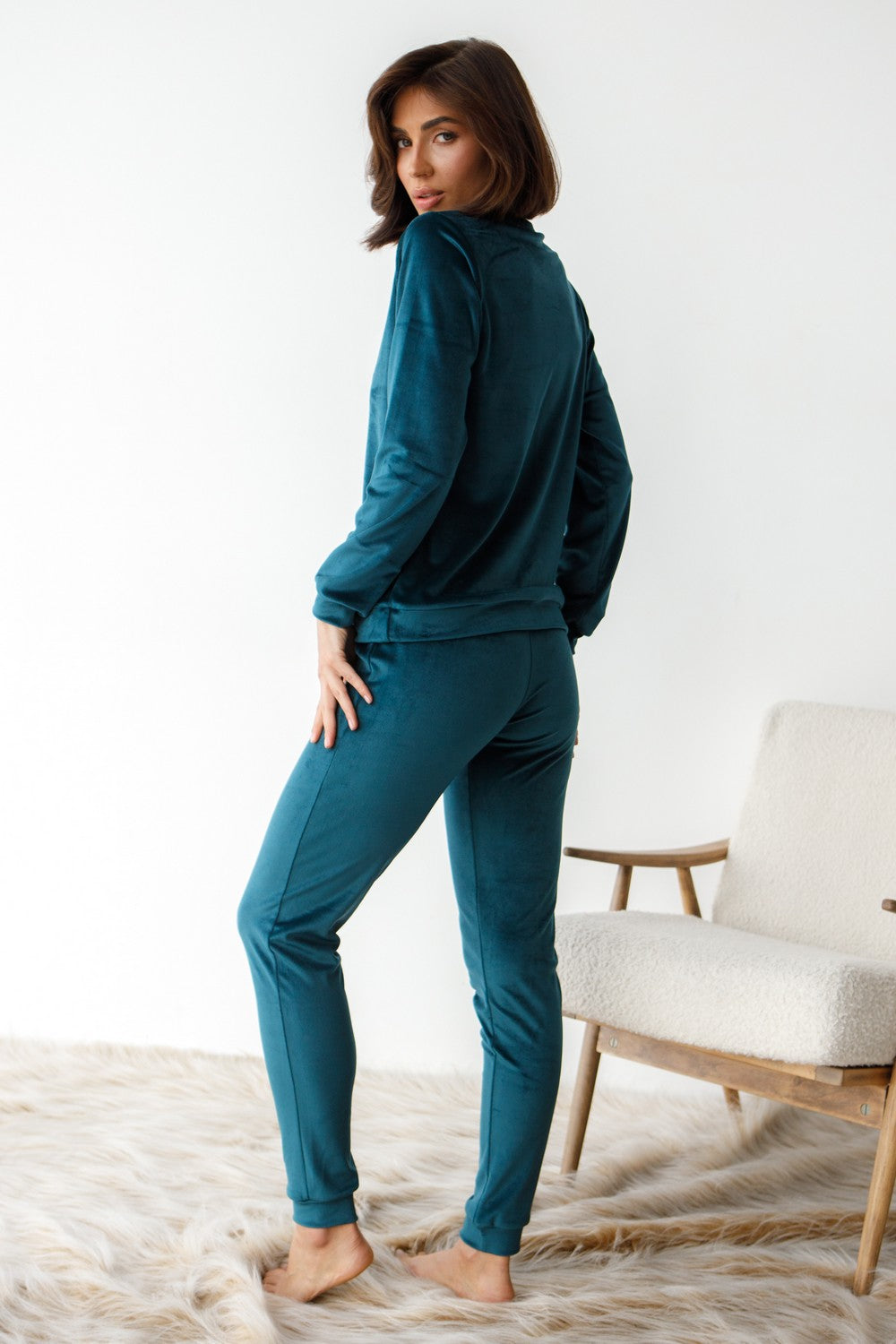 Плюшевый комплект для дома с брюками 0285/289 emerald