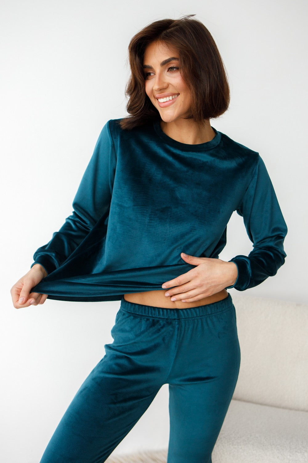 Плюшевый комплект для дома с брюками 0285/289 emerald