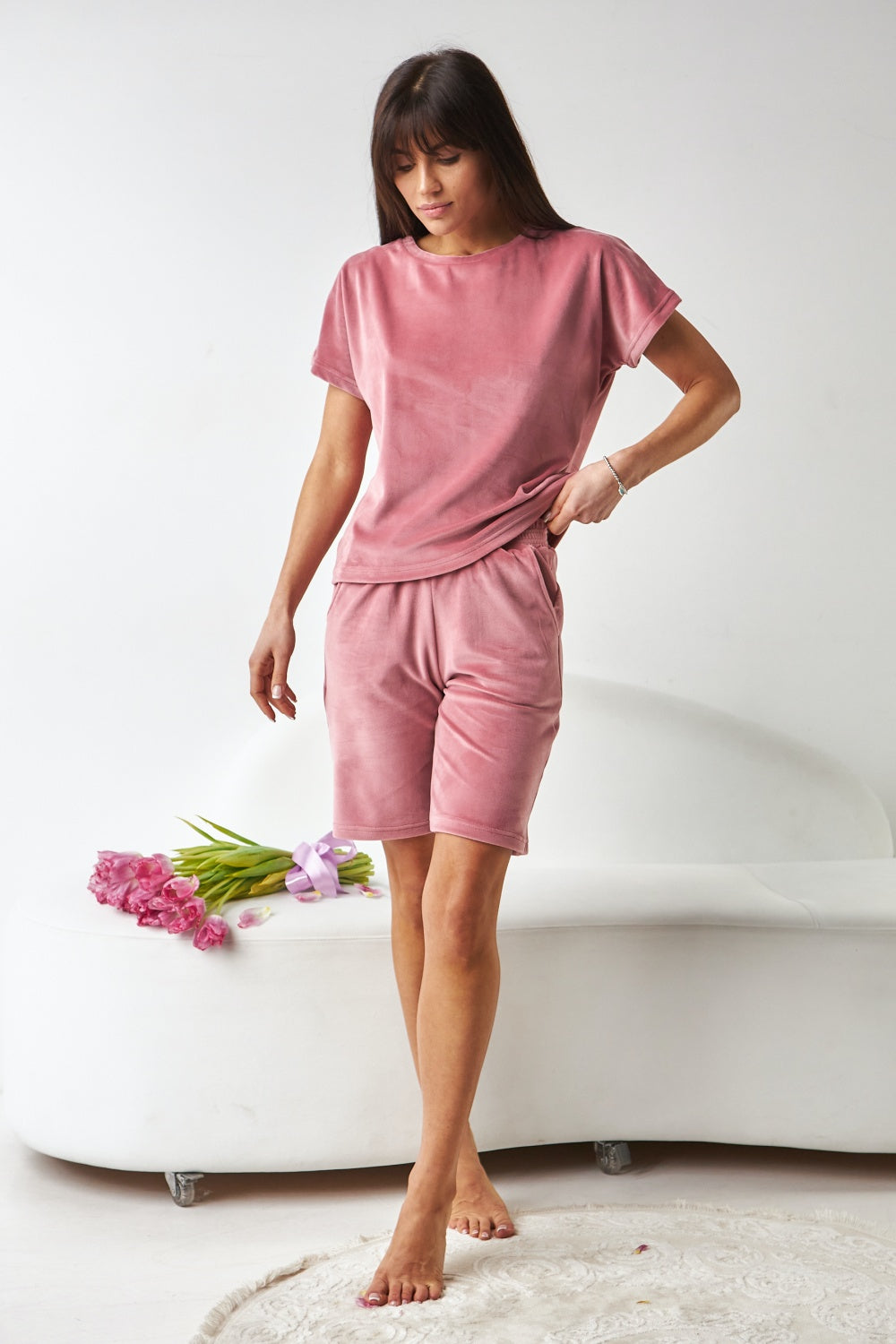 Плюшевый комплект с шортами 0290/291 coral