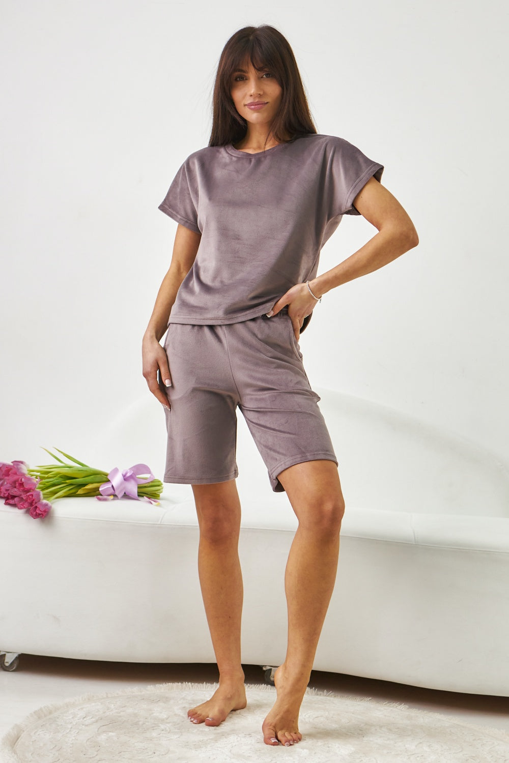 Плюшевый комплект с шортами 0290/291 dark frez