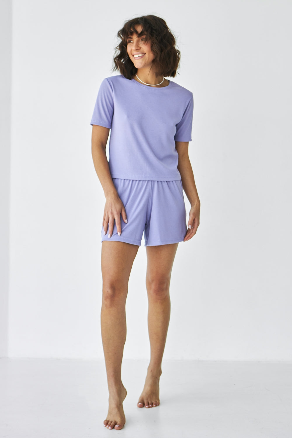 Пижама из вискозы в рубчик 0315/313 lilac