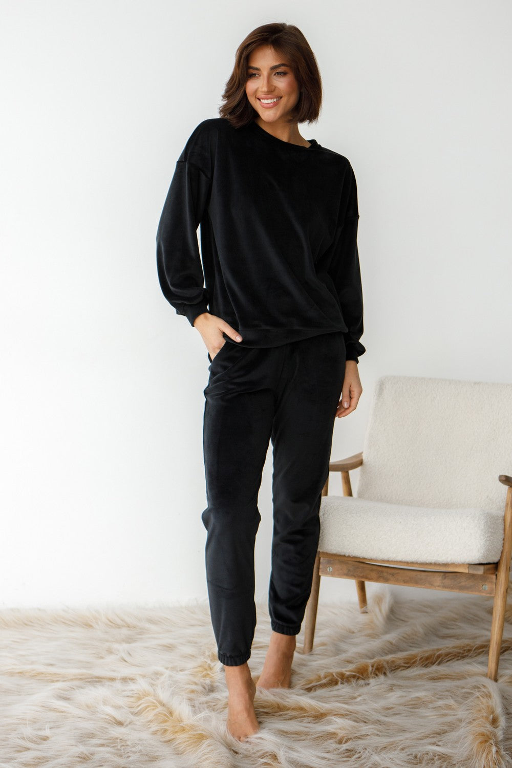 Плюшевый комплект для дома 0332/333 black