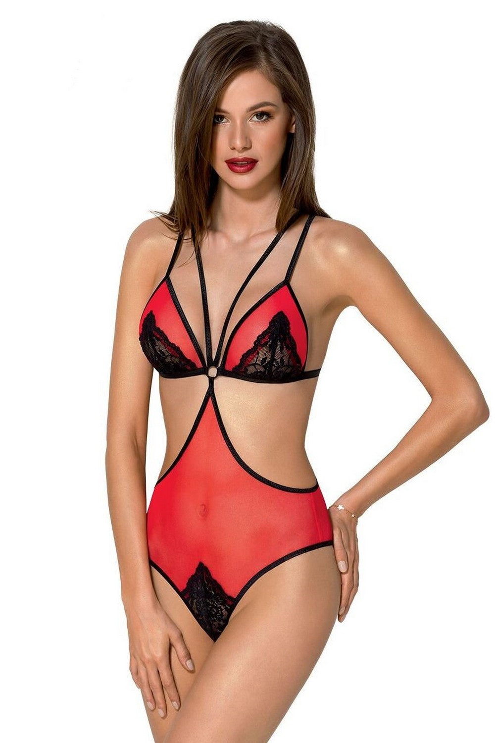 Боди с кружевными вставками Peonia