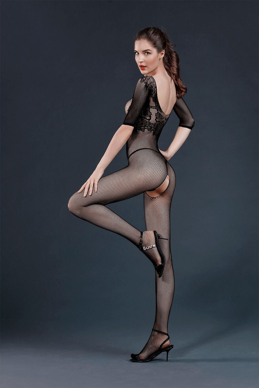 Бодистокинг с вырезом на спине Model 05 black