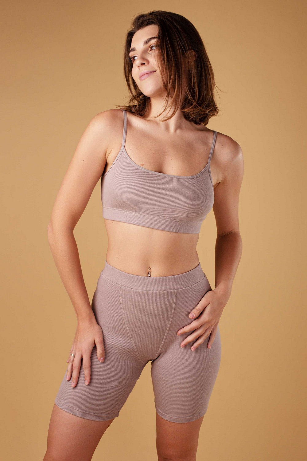 Топ на тонких бретелях HOM2214061 beige