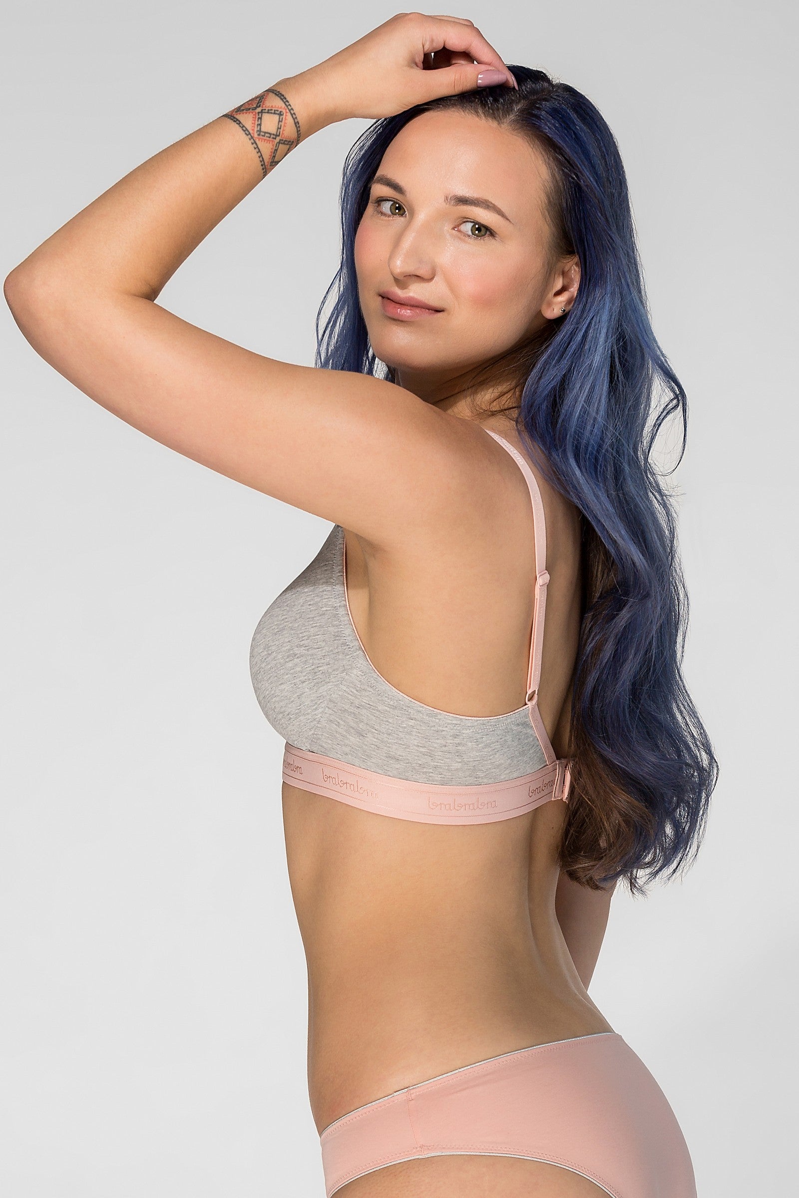 Хлопковый бюстгальтер без косточек SLZ23301034/034S gray