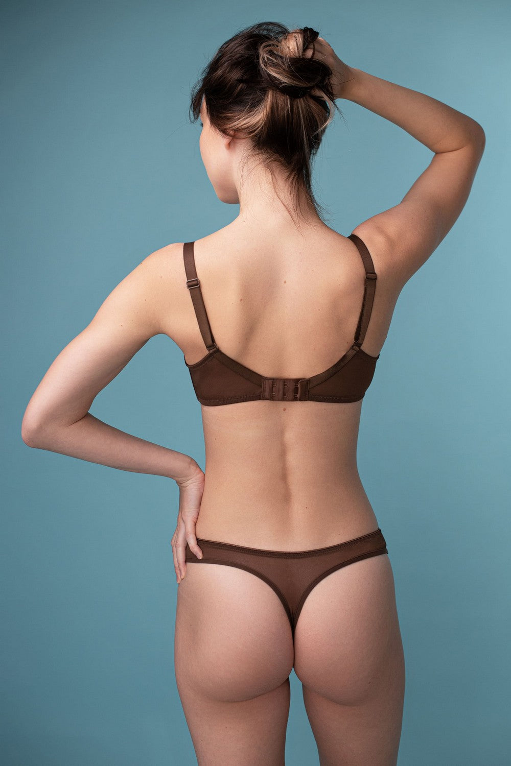 Бюстгальтер из полупрозрачной микросетки SLZ23601115 mokka