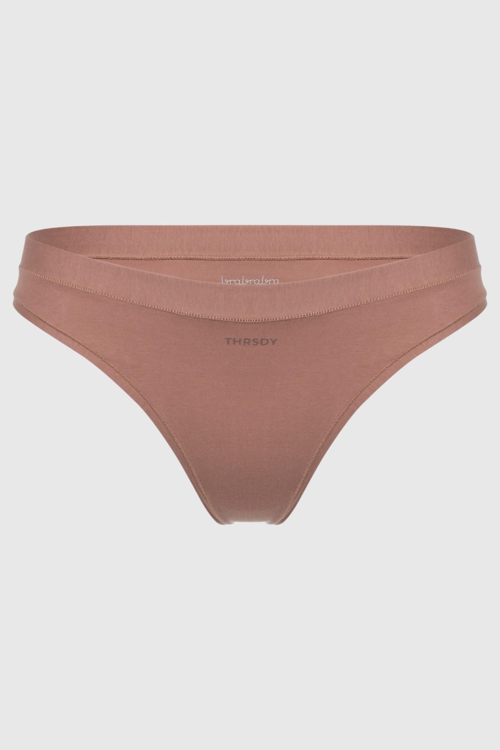 Хлопковые трусики стринг SLZ24602002 dark nude