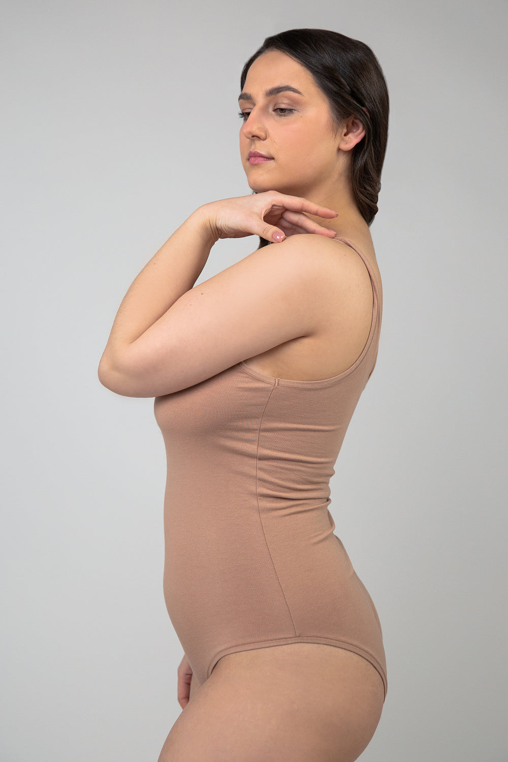 Хлопковое боди на широких бретелях SLZ24615001/001DE nude