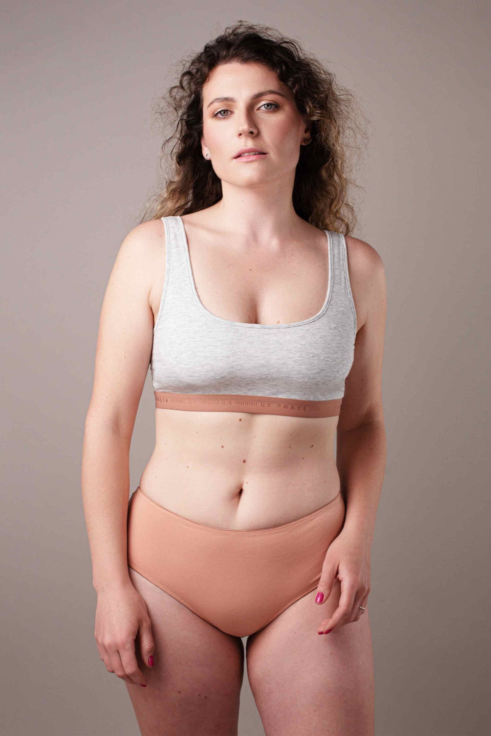 Хлопковые трусики стринг SLZ25402104 (2 шт.) gray melange/caramel