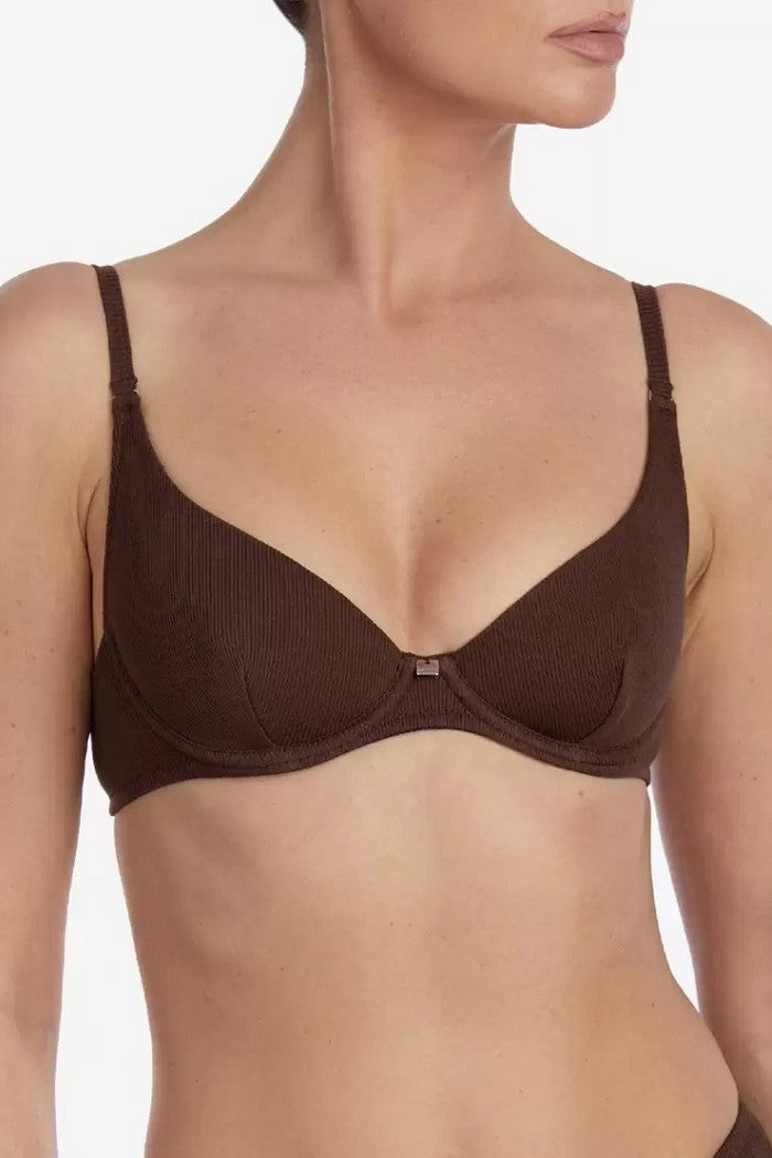Бюстгальтер в рубчик Еклер БМ6 chocolate