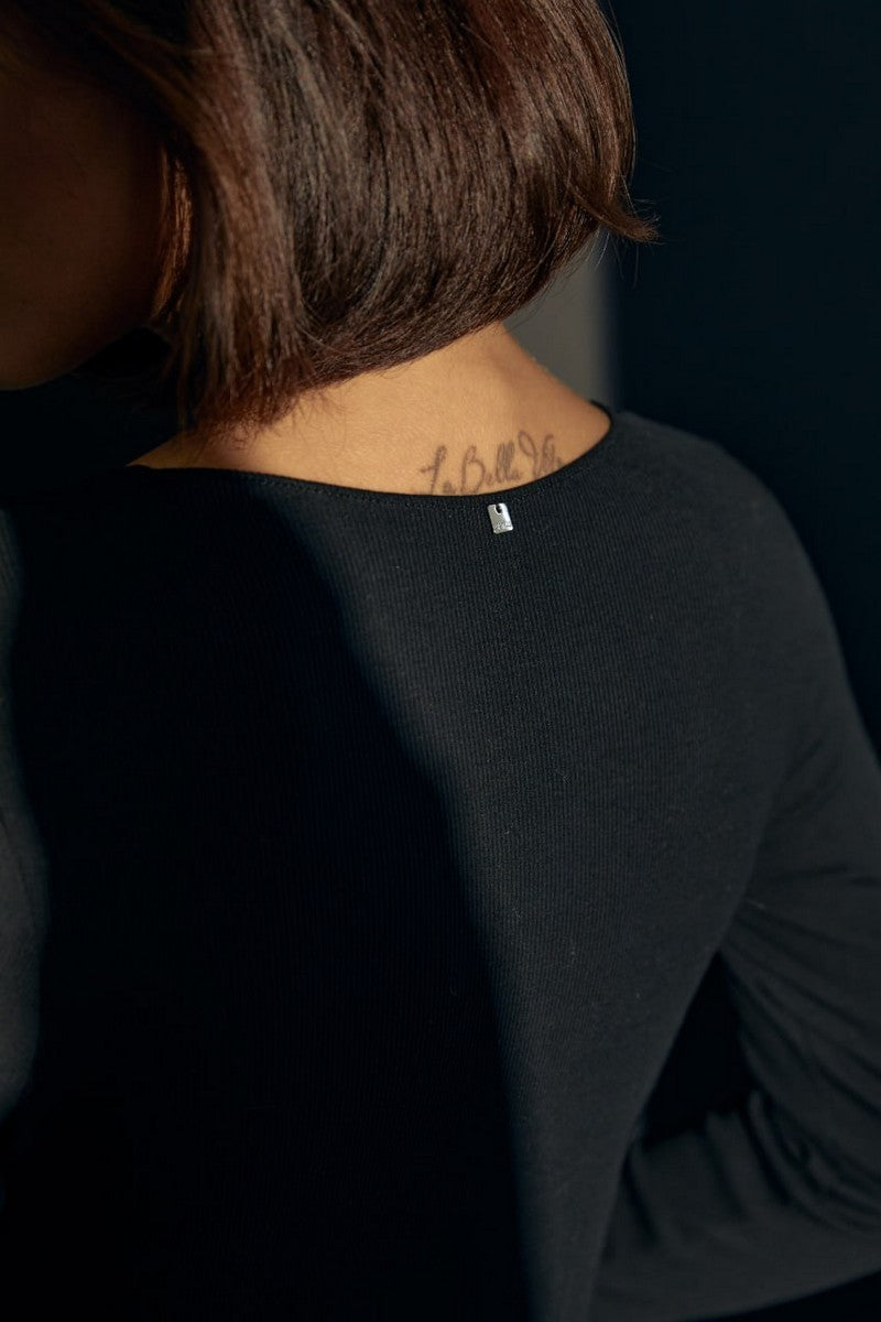 Боди-слип в рубчик Ламингтон БД4 black